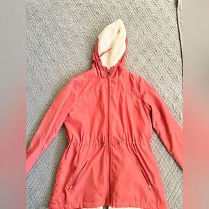 Coral Hooded Jacket with Drawstring Waist